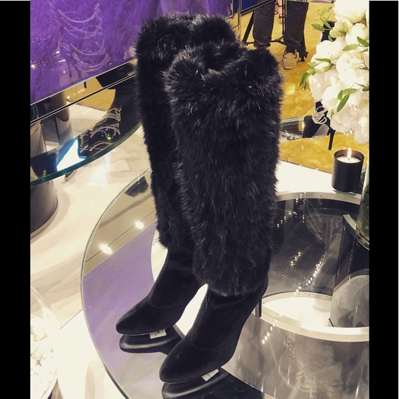 giuseppe zanotti NIB 💯fur & velvet high boots - Picture 15 of 16